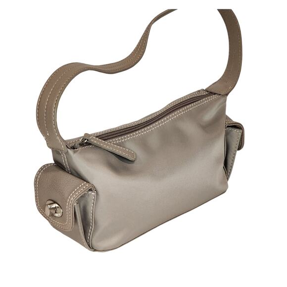 NEW Nine West Nylon Baquette Shoulder Handbag Gray Modern Festival Wallet - Picture 1 of 8